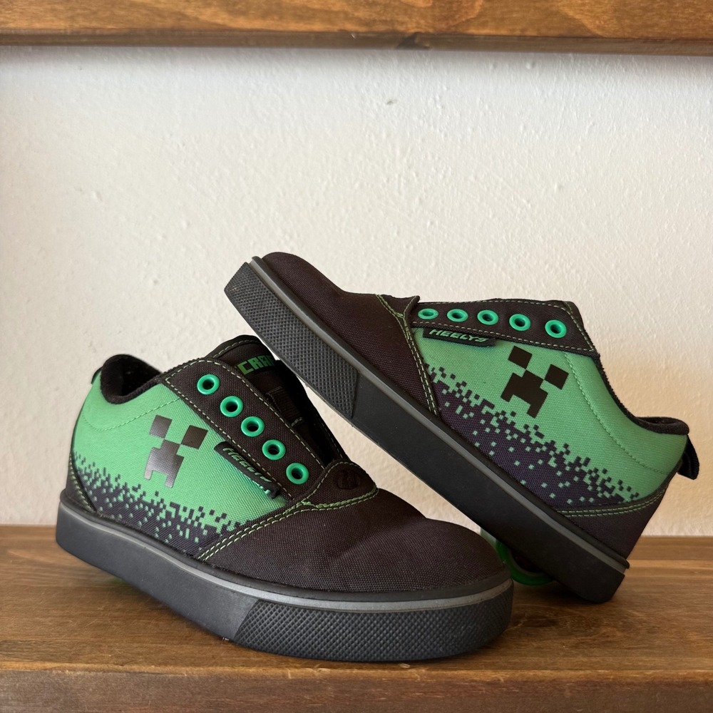 Heelys Pro 20 Youth Size 1 Minecraft Creeper Black Green Skate Shoes HES10542